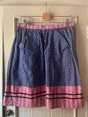 Handmade Blue and Pink Cotton A-Line Skirt